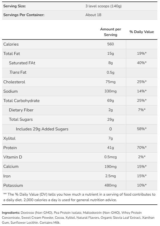 Mass Gainer-Pulver | High Protein Gainer – 2495 Gramm