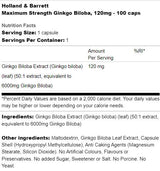Maximale Stärke Ginkgo Biloba 120 mg – 100 Kapseln