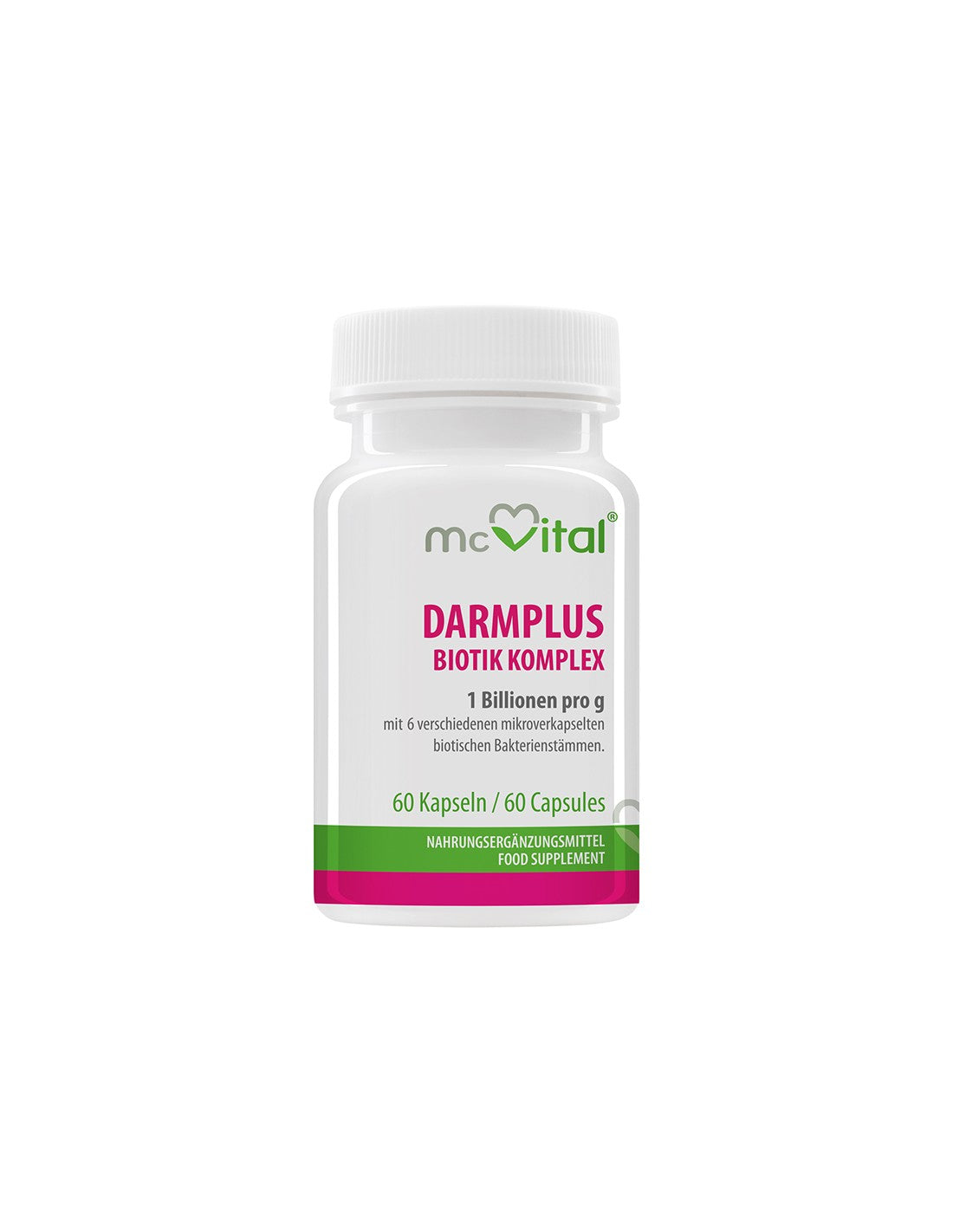 McVital® DarmPlus ProBiotik Komplex - 1 Billion probiotische Bakterien, 60 Kapseln <tc>Vitabay</tc>