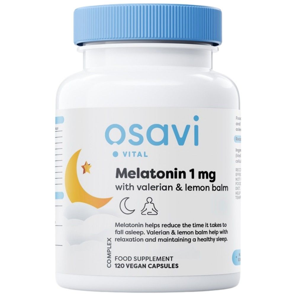 Melatonin mit Baldrian und Zitronenmelisse – 120 Kapseln