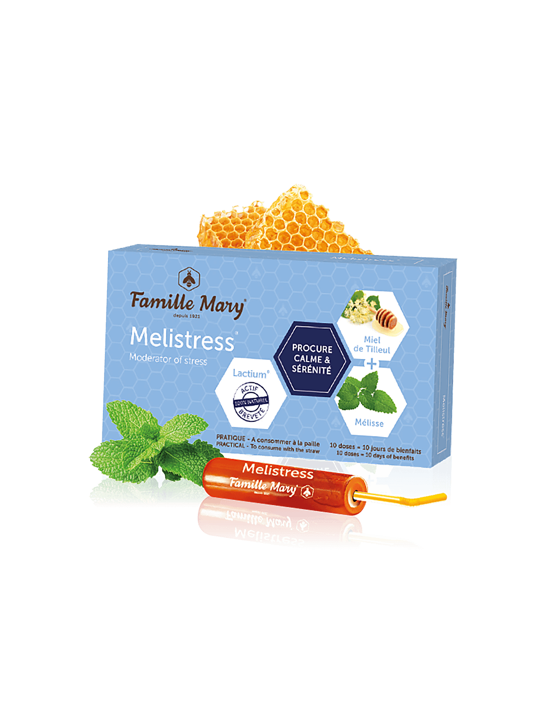 Antistress-Ampullen (mit Zitronenmelisse und Honig) Melistress, 10 Stk.
