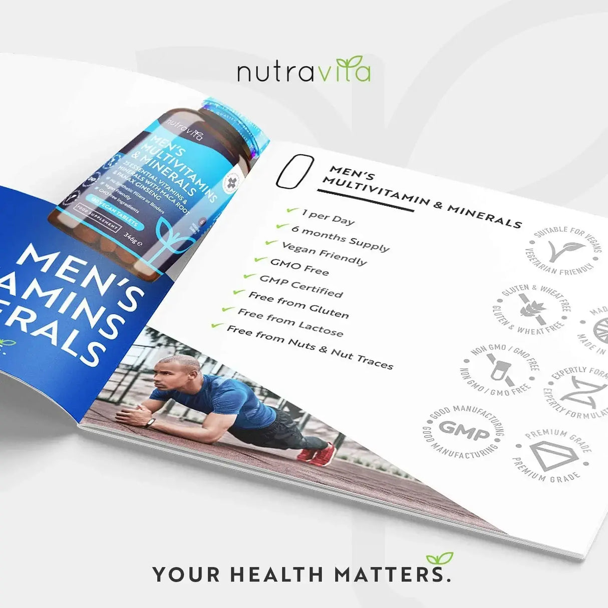 Multivitamine und Mineralien für Männer, 180 vegane Tabletten