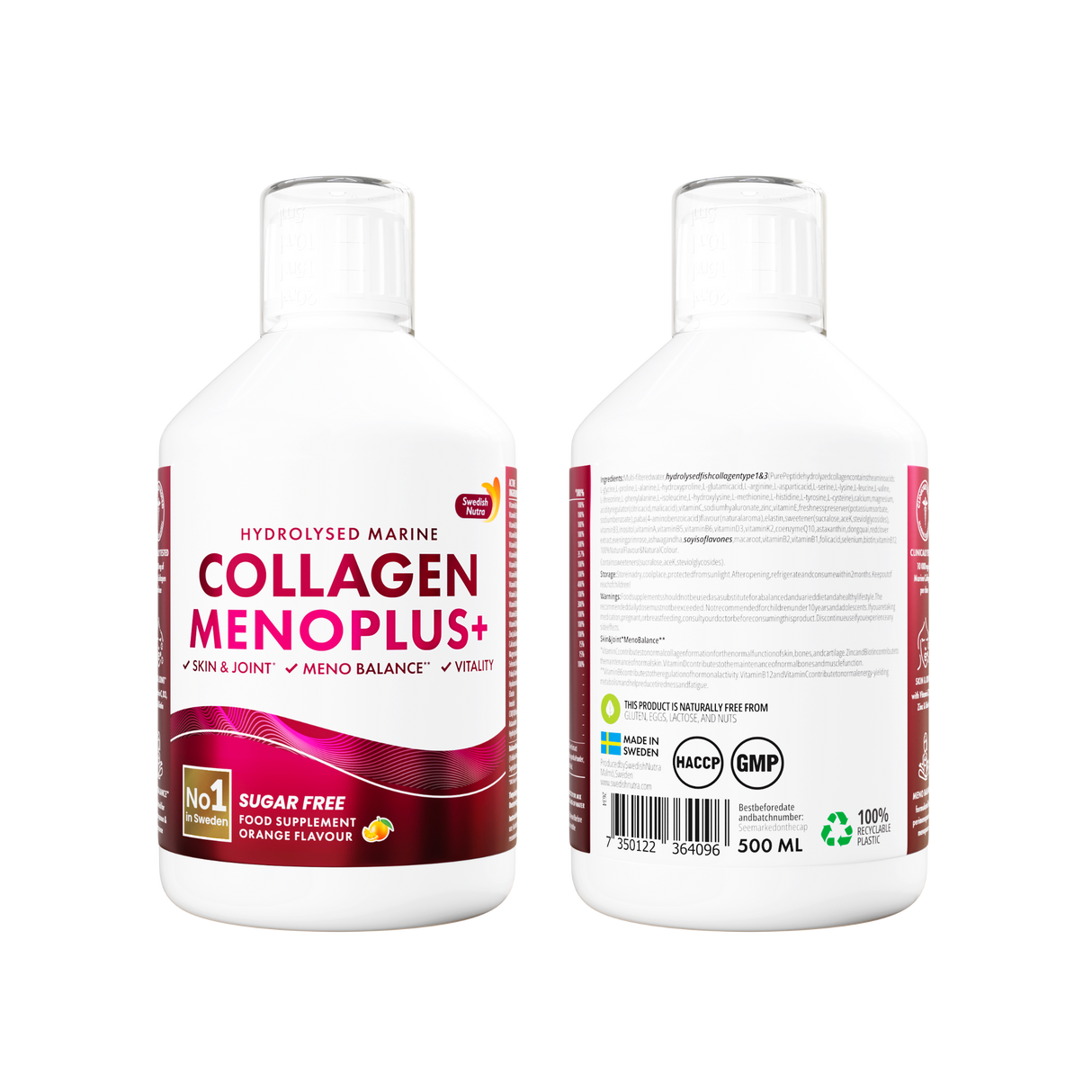 Menoplus+ Fischkollagen 10.000 mg für Frauen 40+ | 500 ml