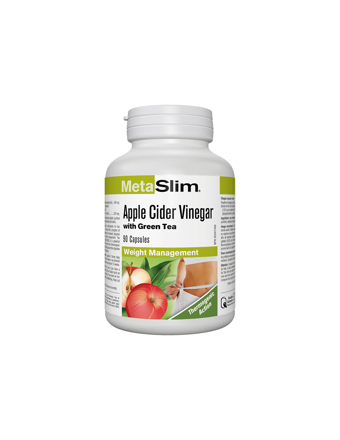 Metaslim® Apfelessig – Apfelessig + grüner Tee, 90 Kapseln