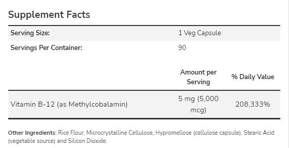 Methyl B-12 5000 µg – 90 Kapseln
