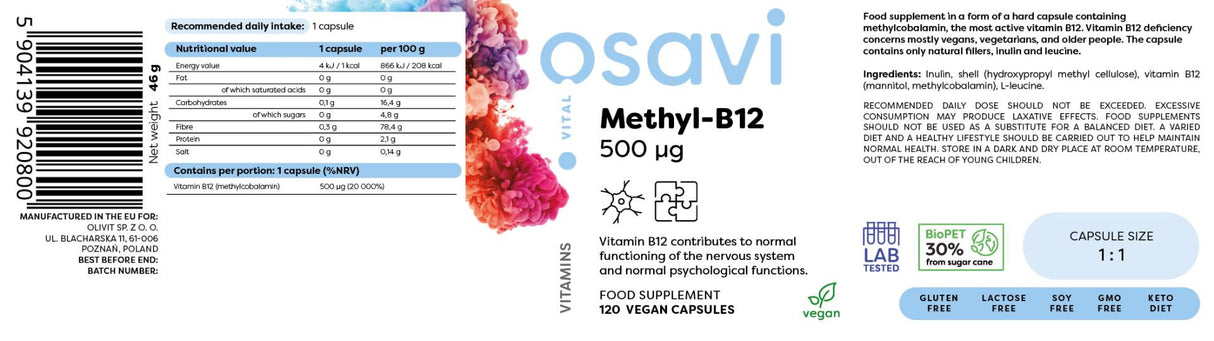 Methyl-B12 500 µg – 120 Kapseln