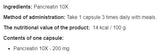 Pankreatin 10x 200 mg - 100 Kapseln