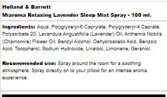 Miaroma Entspannender Lavendel | Schlafnebelspray – 100 ml