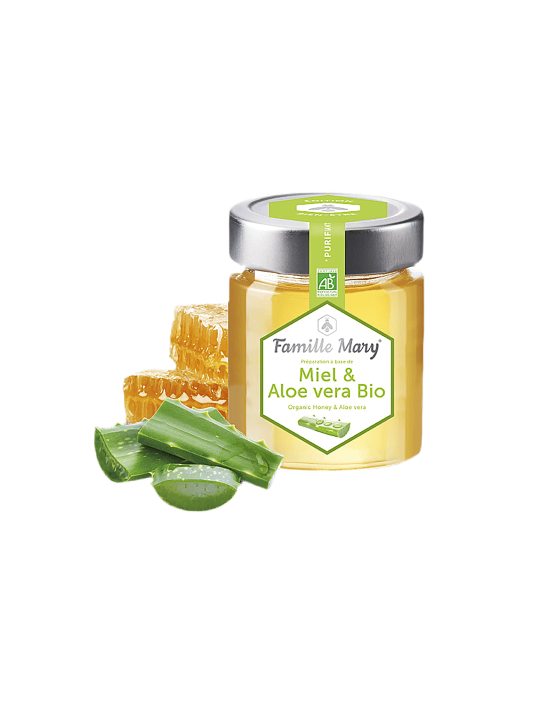 Miel & Aloe Vera Bio/Bio Akazienhonig + Aloe Vera, 170 g Famille Mary