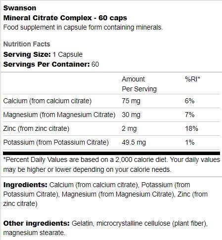 Mineral-Citrat-Komplex – 60 Kapseln