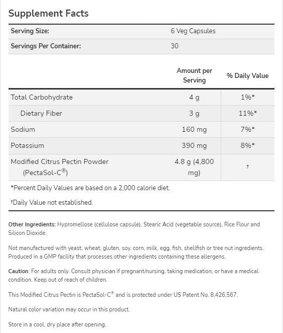 Modifiziertes Zitruspektin 800 mg | PectaSol-C® - 180 Kapseln