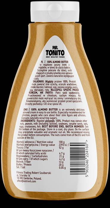 Mr. Tonito/Mandelbutter glatt 400 Gramm