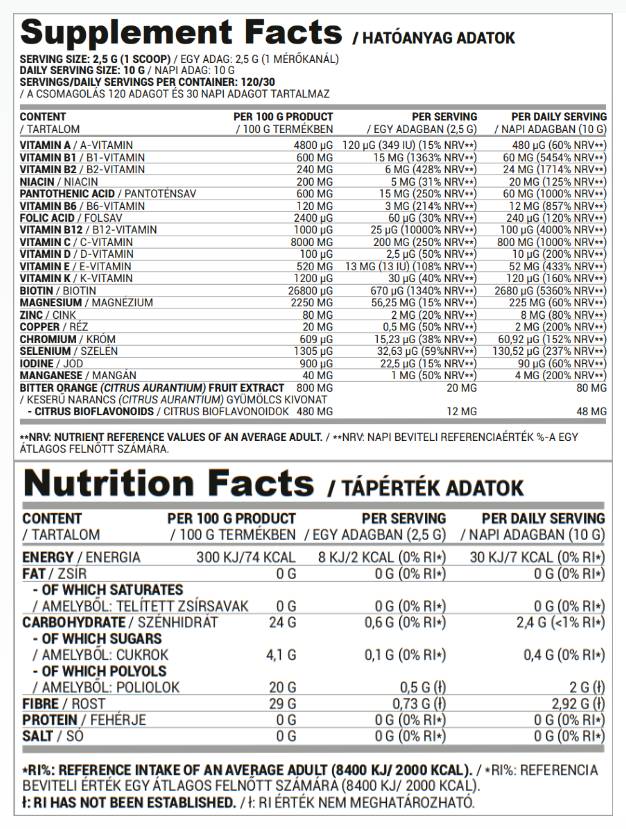 Multi-Pulver | Mit Vitaminen und Mineralien – 300 Gramm