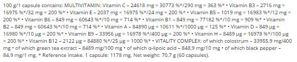 Komprimierte Multivitamin-Kapseln – 60 Kapseln