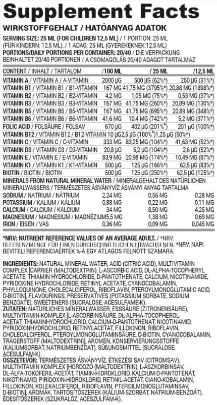 Multivitamin-Flüssigkeit | Zuckerfrei 500 ml