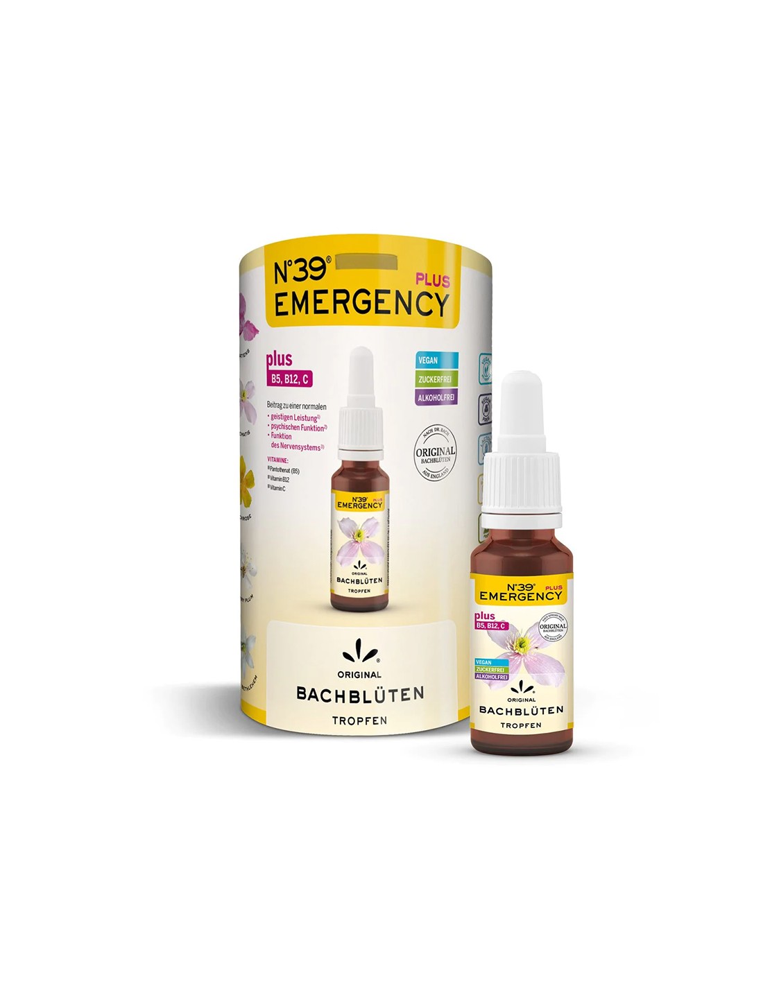 Dr. Bach Tropfen Nr. 39 für Notfälle + Vitamin B12, B5, C – 20 ml <tc>Lemon Pharma</tc>