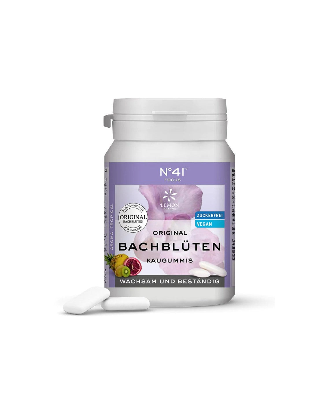 Kaugummi mit Blütenessenzen von Dr. Bach N°41 - Focus, 40 Stück mit Zitrusgeschmack
