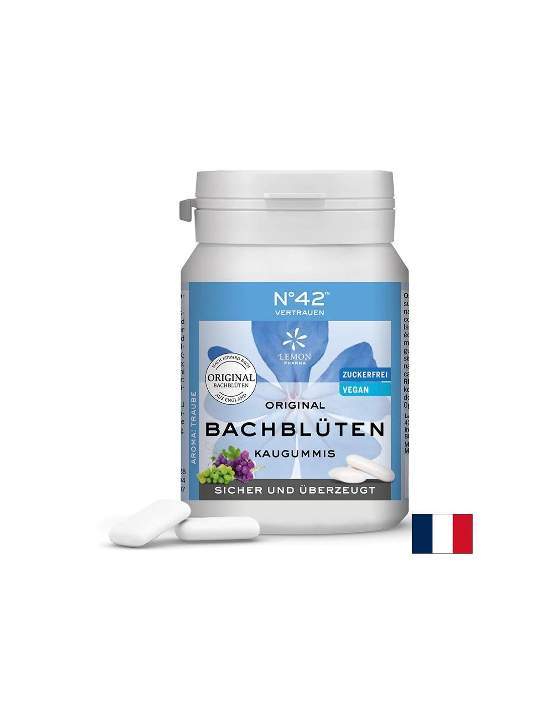 Dr. Bachblütenessenz-Kaubonbons Nr. 42 – Selbstvertrauen und Zuversicht in die eigenen Fähigkeiten, 40 Kaubonbons mit Blaubeergeschmack