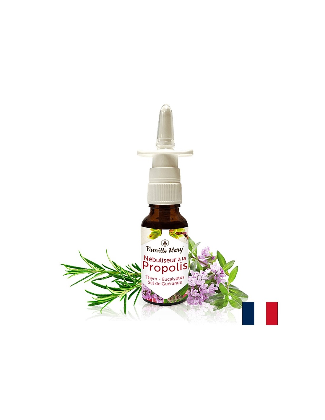 Nébuliseur propolis – Nasenspray mit Propolis, Thymian, Rosmarin und Eukalyptus, 20 ml Famille Mary