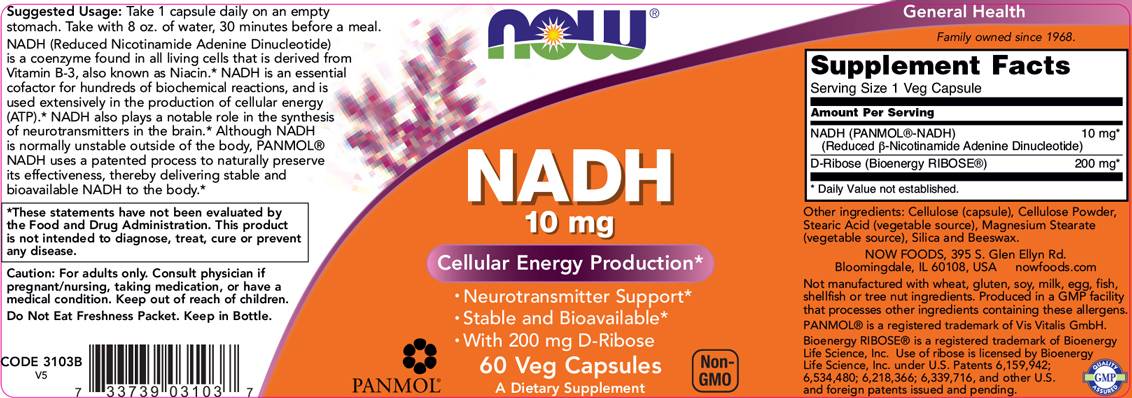 NADH 10 mg + 200 mg Ribose [60 Kapseln]