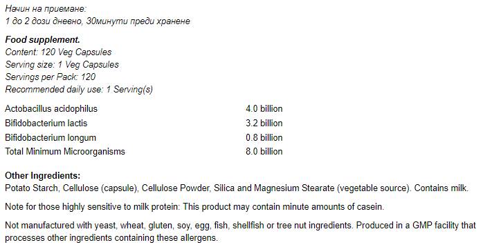 8 Milliarden Acidophilus & bifidus - 60 Kapseln