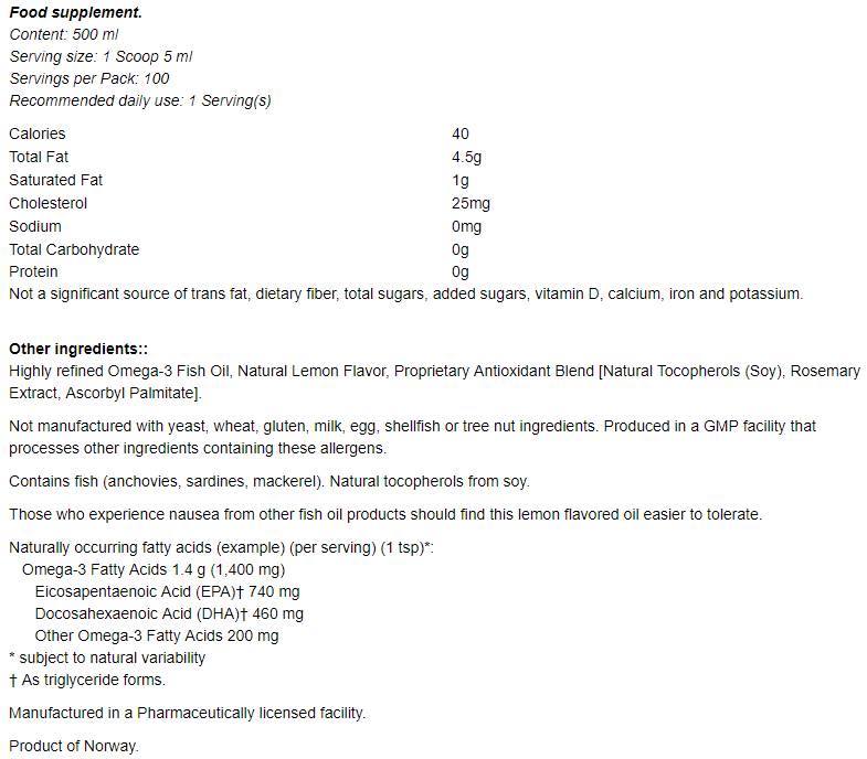 Omega 3 Flüssigkeit - 500 ml