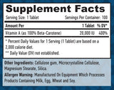 Natürliches Beta-Carotin 20.000 IE/100 Tabs.