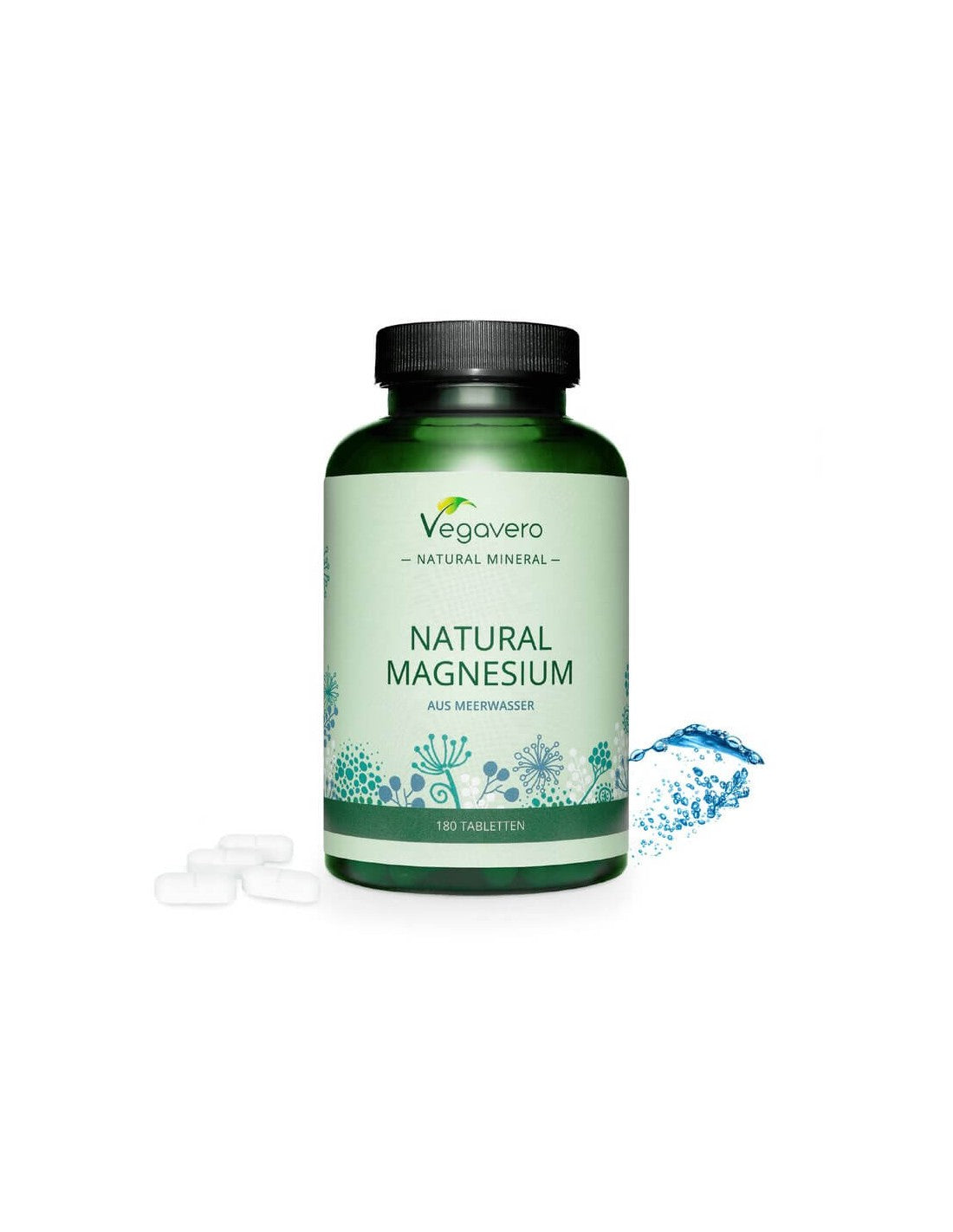 Natürliches Magnesium, 180 Tabletten, 100 % vegan <tc>Vegavero</tc>