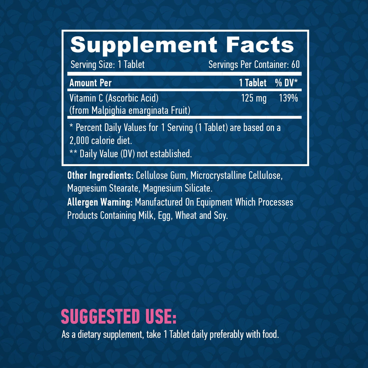 Natürliches Vitamin C aus Bio-Acerola-Früchten 60 Tabs.
