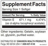 Natürliches Vitamin E 1000 IE – 250 Gelkapseln