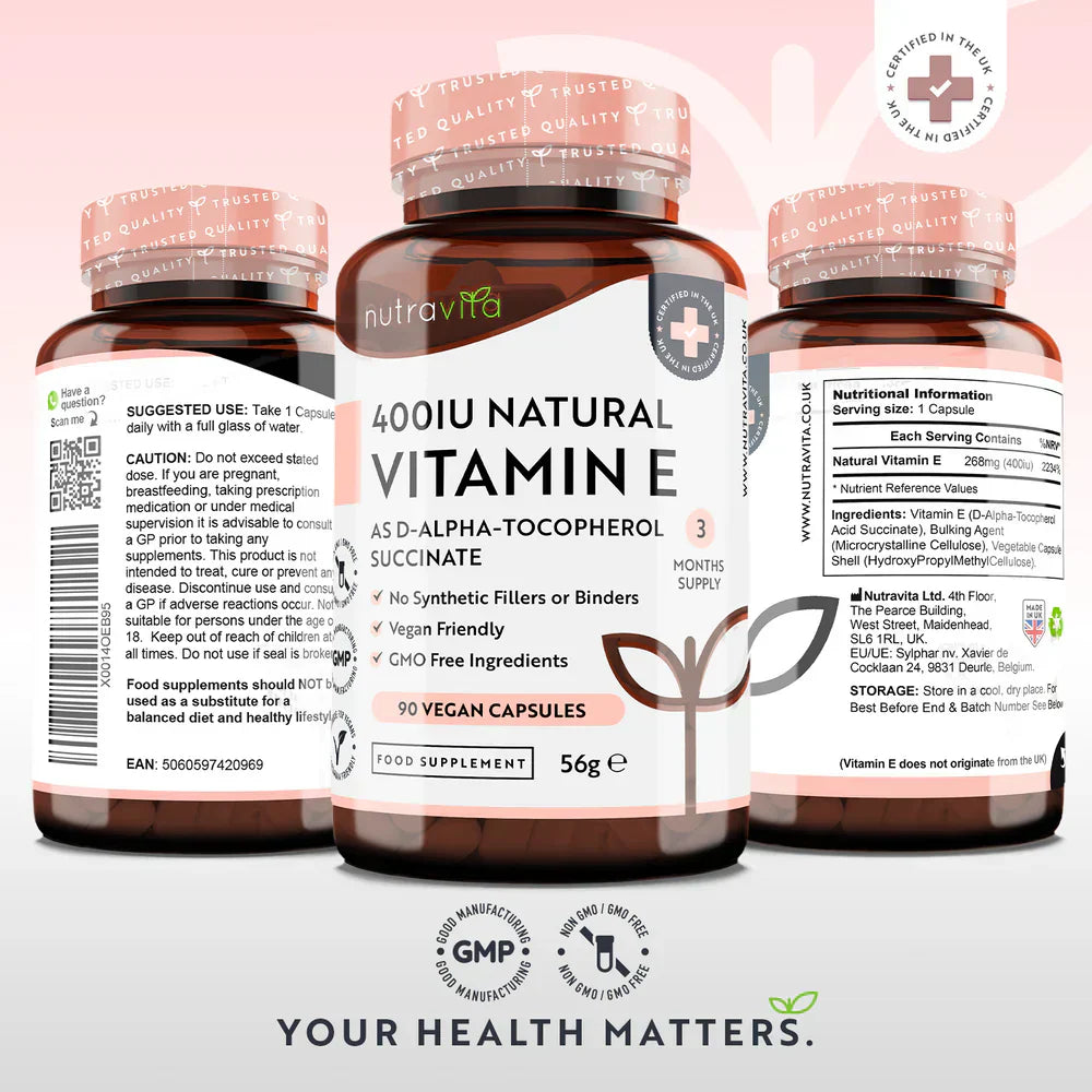 Natürliches Vitamin E 400 IE 90 Kapseln