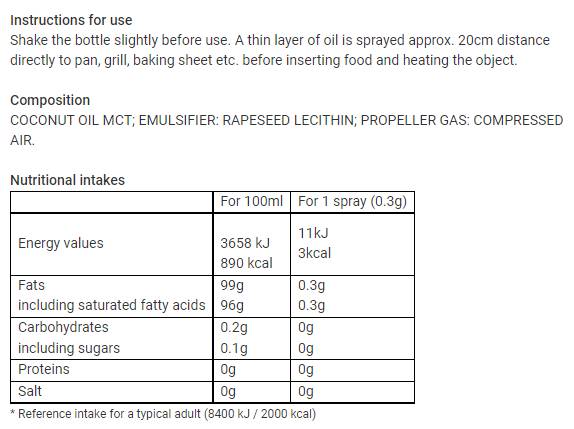 Need's MCT-Öl | Kokos-Kochspray – 200 ml