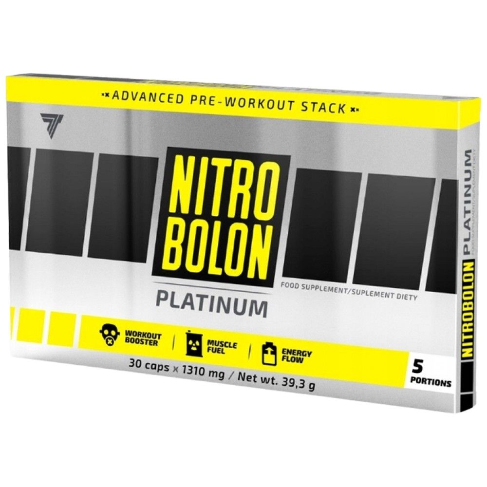 Nitrobolon Platinkapseln | Komplette Pre-Workout-Formel – 30 Kapseln