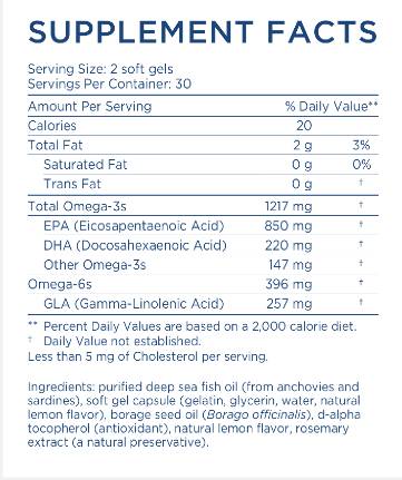 Nordic Beauty Omega-3 | Mit Borretschöl – 60 Gelkapseln