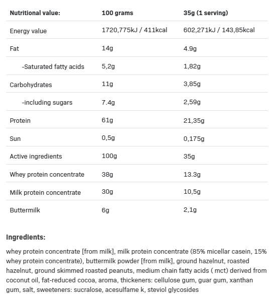 NutLove Proteinshake | Molkenprotein + Kasein – 630 Gramm