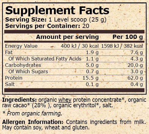<tc>Pure Nutrition</tc> - BIO-MOLKENPROTEIN MIT KAKAO - 500 g