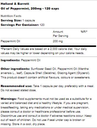 Pfefferminzöl 200 mg – 120 Kapseln