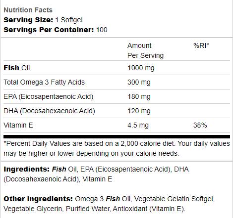 Omega 3 1000 mg – 100 Gelkapseln