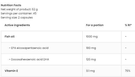 Omega 3 500 mg | Leicht zu schluckende 90 Gelkapseln