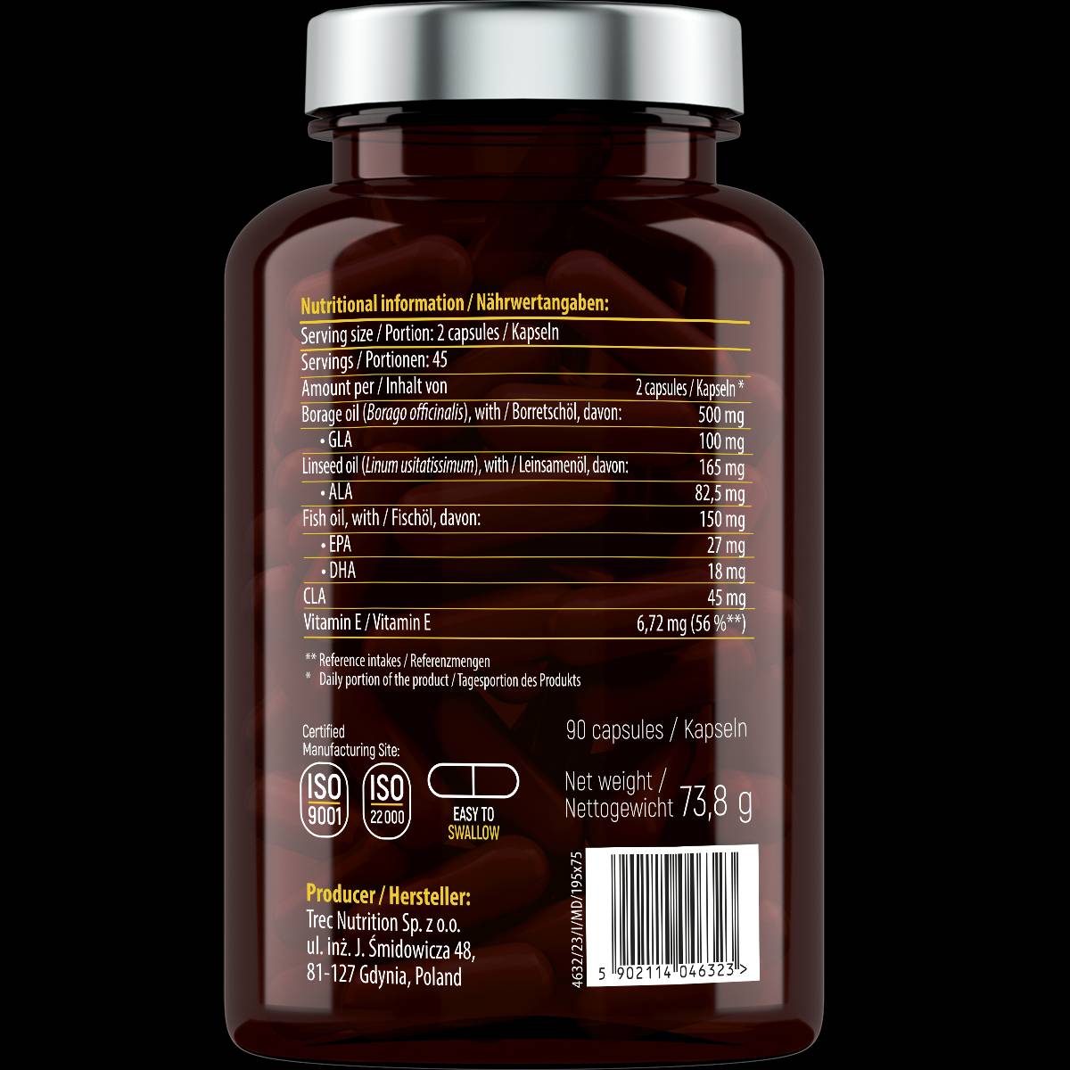 Omega 3-6-9 mit Fischöl – 90 Gelkapseln