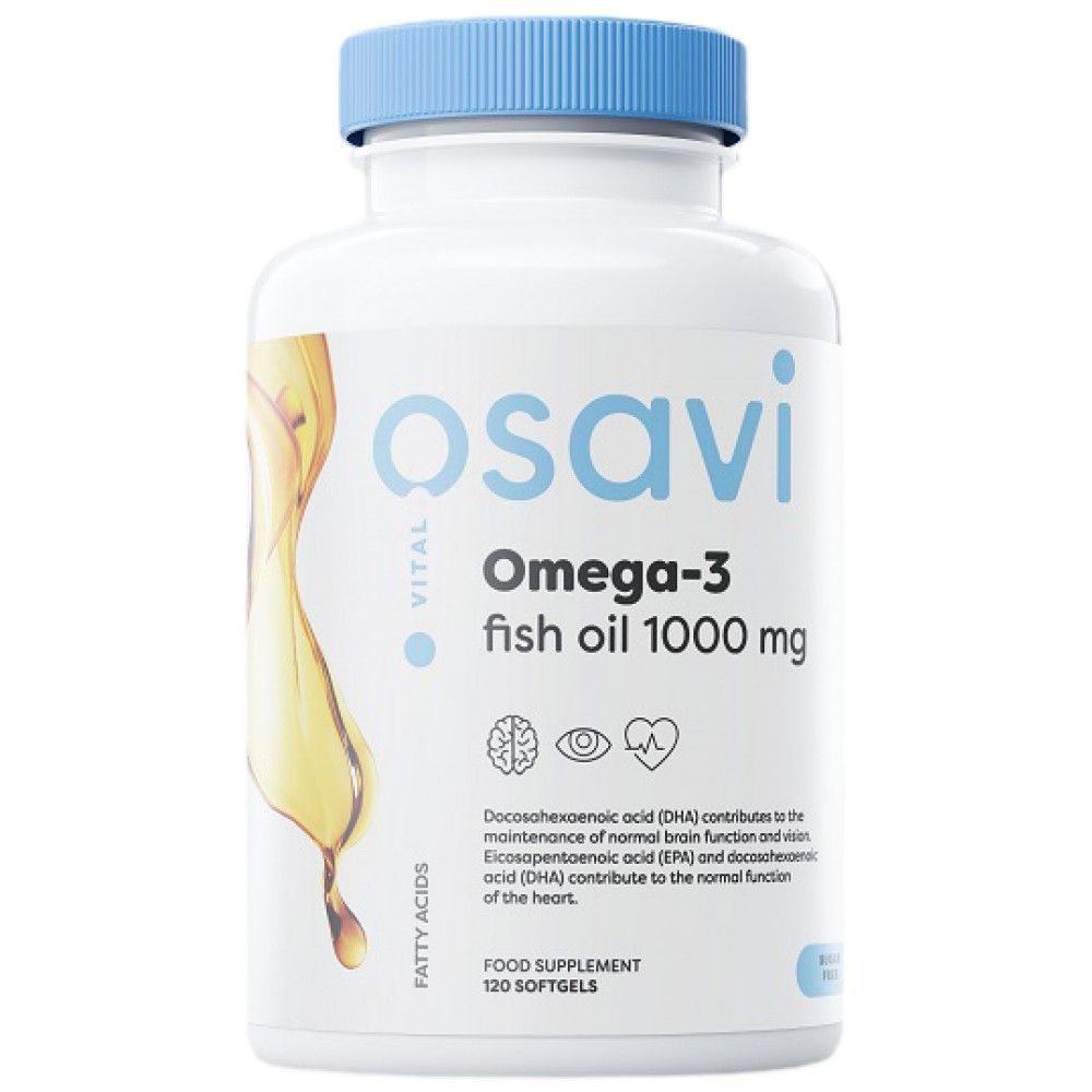 Omega-3-Fischöl 1000 mg/Zitronengeschmack – 120 Gelkapseln