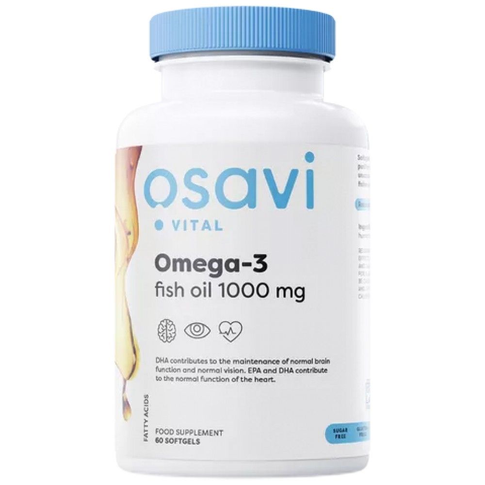 Omega-3-Fischöl 1000 mg | Molekular destilliert – 60 Gelkapseln
