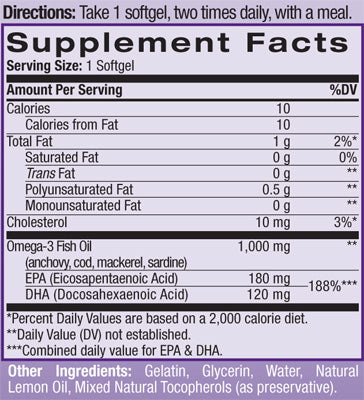 Omega-3-Fischöl 1000 mg. 60 Kapseln