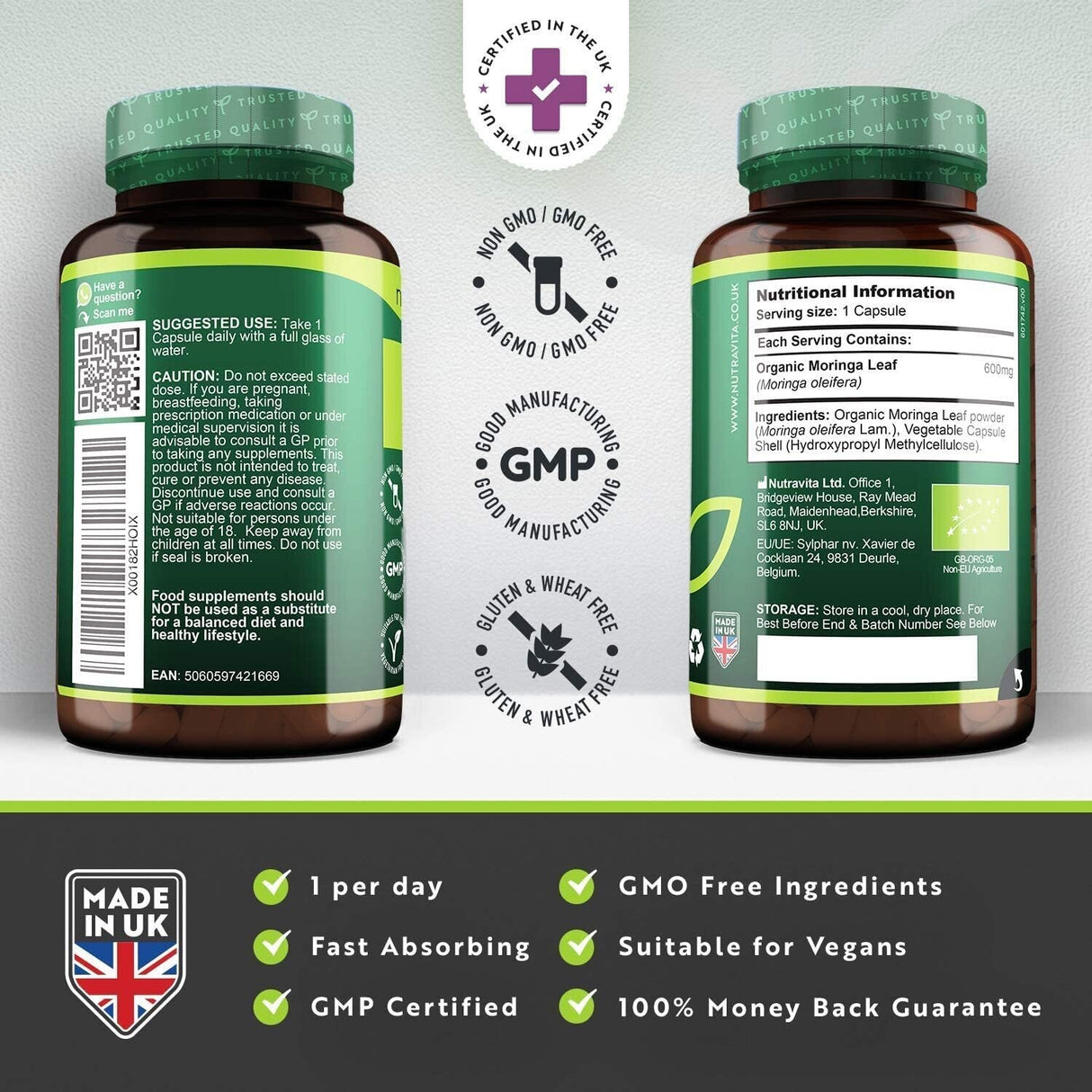 Bio-Moringa – Bio Moringa 600 mg 120 vegane Kapseln