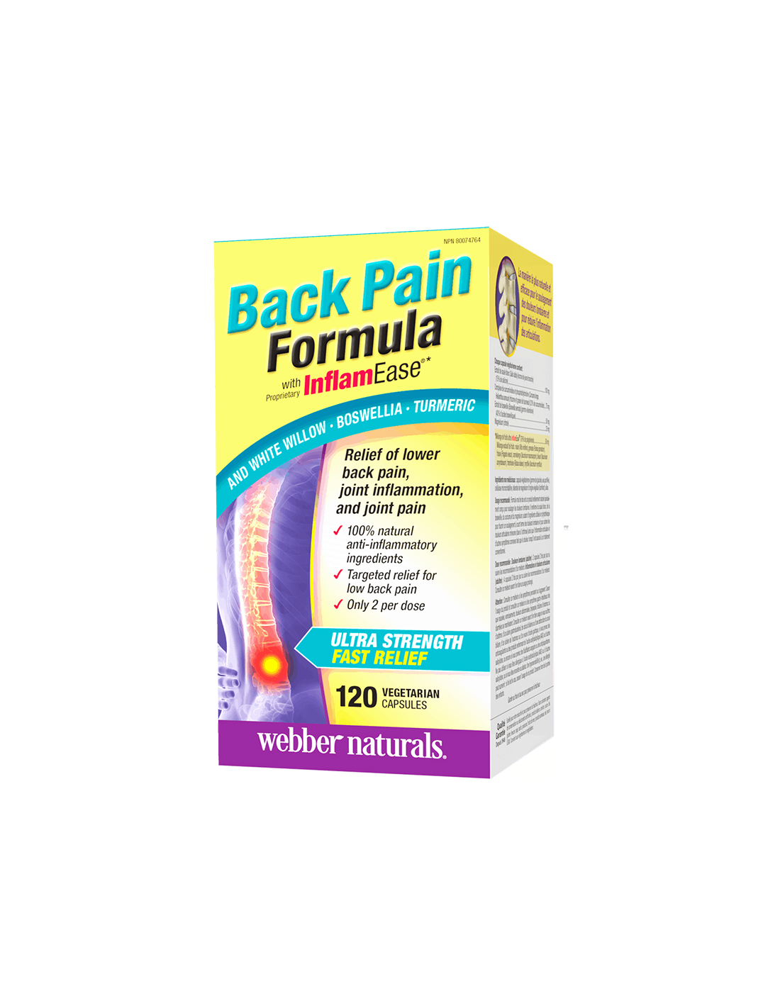 Osteo-Rückenschmerzlinderung mit InflamEase®/Formel für Rücken- und Gelenkschmerzen x 120 Kapseln