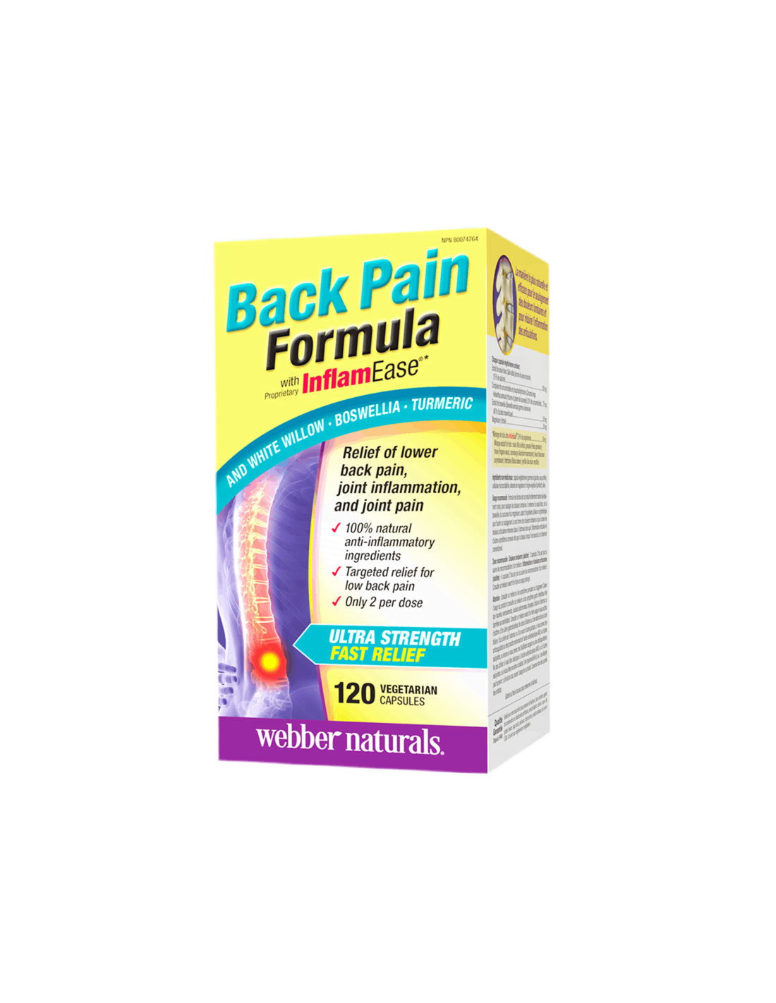 Osteo-Rückenschmerzlinderung mit InflamEase®/Formel für Rücken- und Gelenkschmerzen x 120 Kapseln