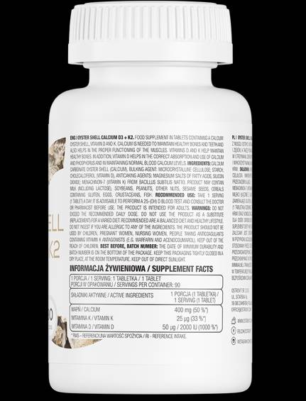 Austernschalen-Calcium 400 mg/mit D3 + K2 90 Tabletten