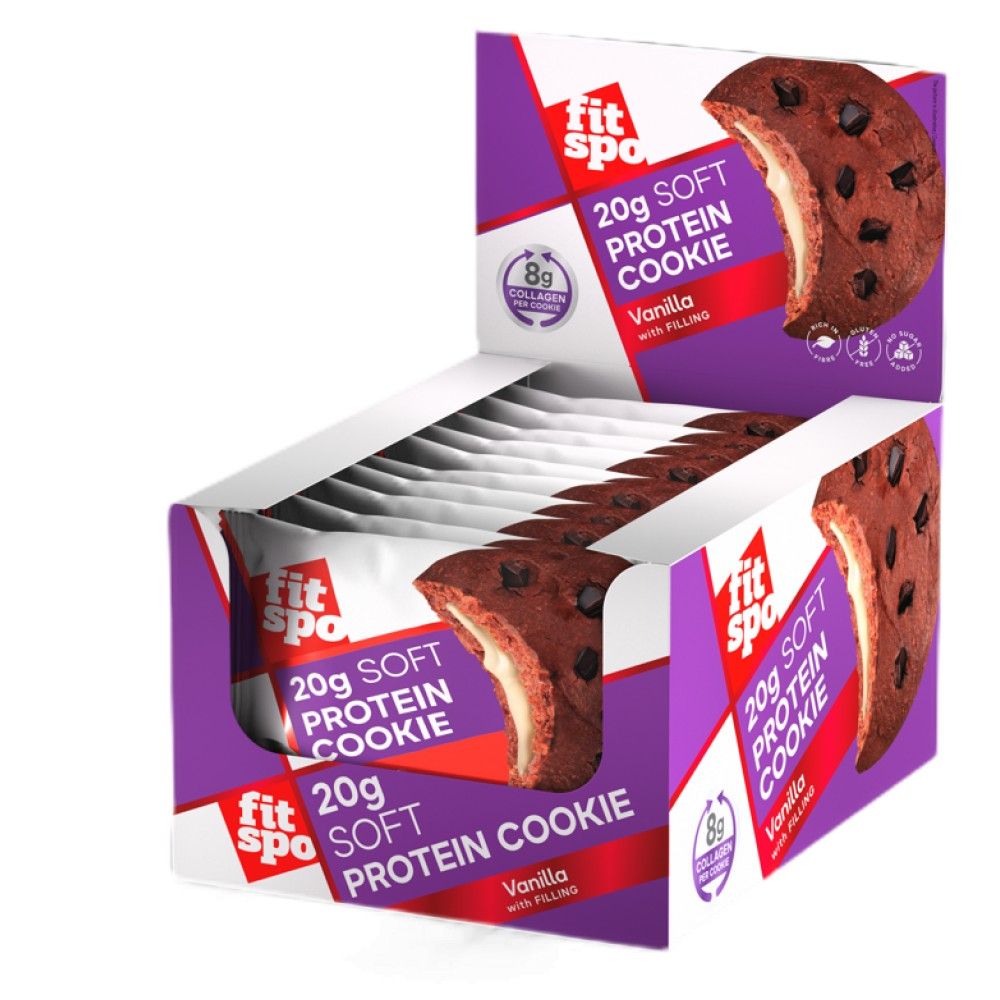 Weicher Proteinkeks | mit 8G -Kollagen und kein Zucker zu Zucker - 10 x 70 Gramm