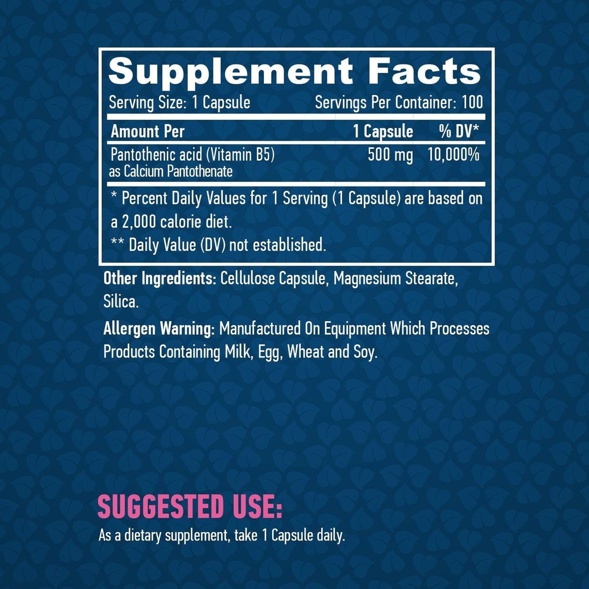Pantothensäure 500 mg/100 Vcaps