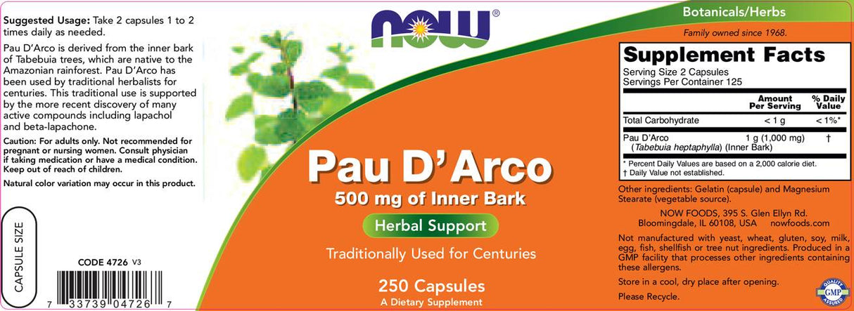 Pau D'Arco 500 mg - 100 Kapseln
